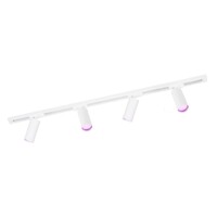 Ledvion 1m Smart LED Track Lighting - 4 Track Spotlights - 4.9W - RGB+CCT - Dimmable - White - Single Circuit