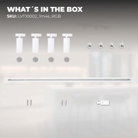 Ledvion 1m Smart LED Track Lighting - 4 Track Spotlights - 4.9W - RGB+CCT - Dimmable - White - Single Circuit