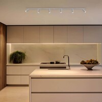 Ledvion 2m Smart LED Track Lighting - 6 Track Spotlights - 4.9W - RGB+CCT - Dimmable - White - Single Circuit