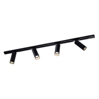 Ledvion 1m LED Track Lighting - 4 Track Spotlights - GU10 - Dimmable - Black - Single Circuit