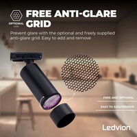 Ledvion 1m Smart LED Track Lighting - 3 Track Spotlights - 4.9W - RGB+CCT - Dimmable - Black - Single Circuit