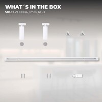 Ledvion 1m Smart LED Track Lighting - 2 Track Spotlights - 4.9W - RGB+CCT - Dimmable - White - Single Circuit
