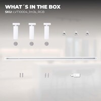 Ledvion 1m Smart LED Track Lighting - 3 Track Spotlights - 4.9W - RGB+CCT - Dimmable - White - Single Circuit