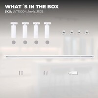 Ledvion 1m Smart LED Track Lighting - 4 Track Spotlights - 4.9W - RGB+CCT - Dimmable - White - Single Circuit