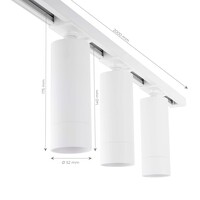 Ledvion 2m Smart LED Track Lighting - 6 Track Spotlights - 4.9W - RGB+CCT - Dimmable - White - Single Circuit