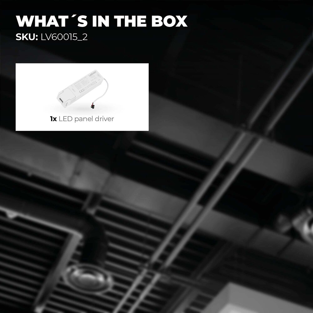 Ledvion LED Driver Dimmable for LED Panels 0-10V - Suitable for LV60001_2 to LV60006_2