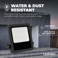 Ledvion LED Floodlight 50W – Philips Lumileds - 6000K - 6750 Lumen – Asymmetrical - 5 Year warranty