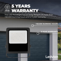 Ledvion LED Floodlight 100W – Philips Lumileds - 6000K - 14.000 Lumen – Asymmetrical - 5 Year warranty