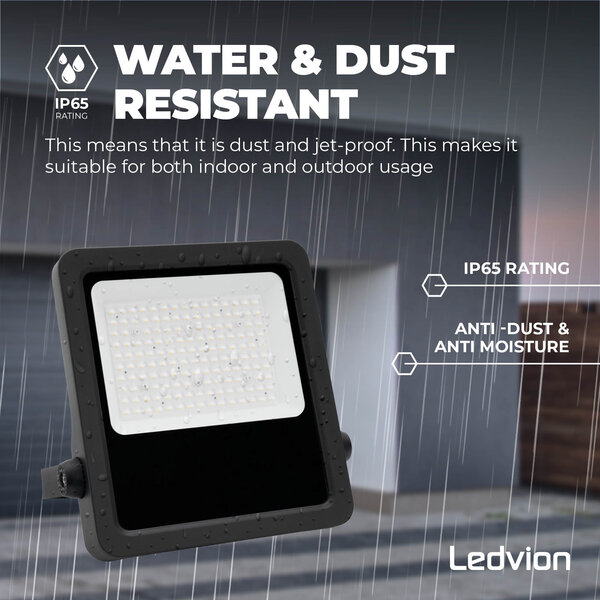 Ledvion LED Floodlight 100W – Philips Lumileds - 6000K - 14.000 Lumen – Asymmetrical - 5 Year warranty