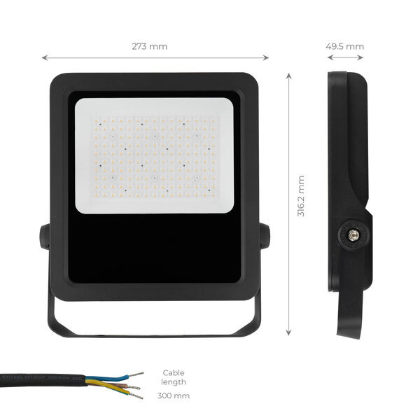 Ledvion LED Floodlight 100W – Philips Lumileds - 6000K - 14.000 Lumen – Asymmetrical - 5 Year warranty