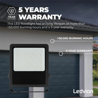 Ledvion LED Floodlight 150W – Philips Lumileds - 6000K - 21.000 Lumen – Asymmetrical - 5 Year warranty