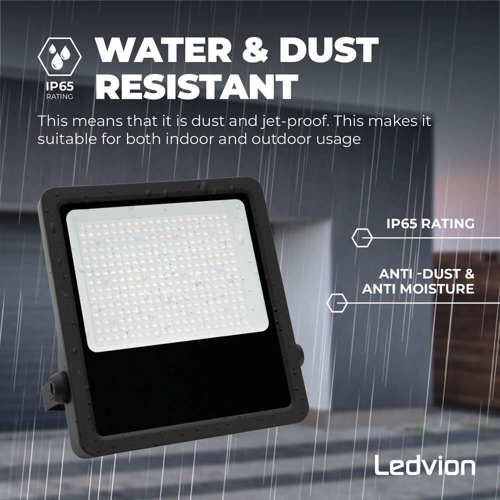 Ledvion LED Floodlight 150W – Philips Lumileds - 6000K - 21.000 Lumen – Asymmetrical - 5 Year warranty