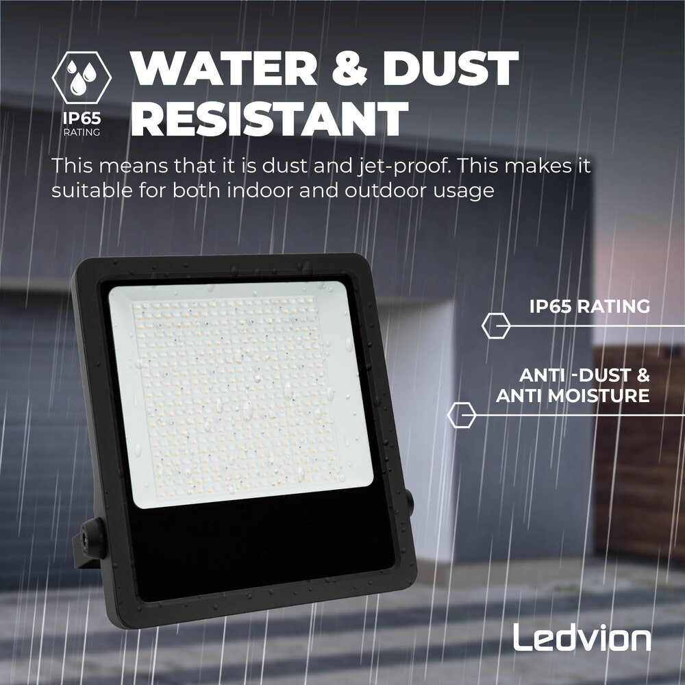 Ledvion LED Floodlight 200W – Philips Lumileds - 6000K - 28.000 Lumen – Asymmetrical - 5 Year warranty