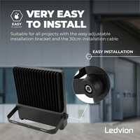 Ledvion LED Floodlight 200W – Philips Lumileds - 6000K - 28.000 Lumen – Asymmetrical - 5 Year warranty