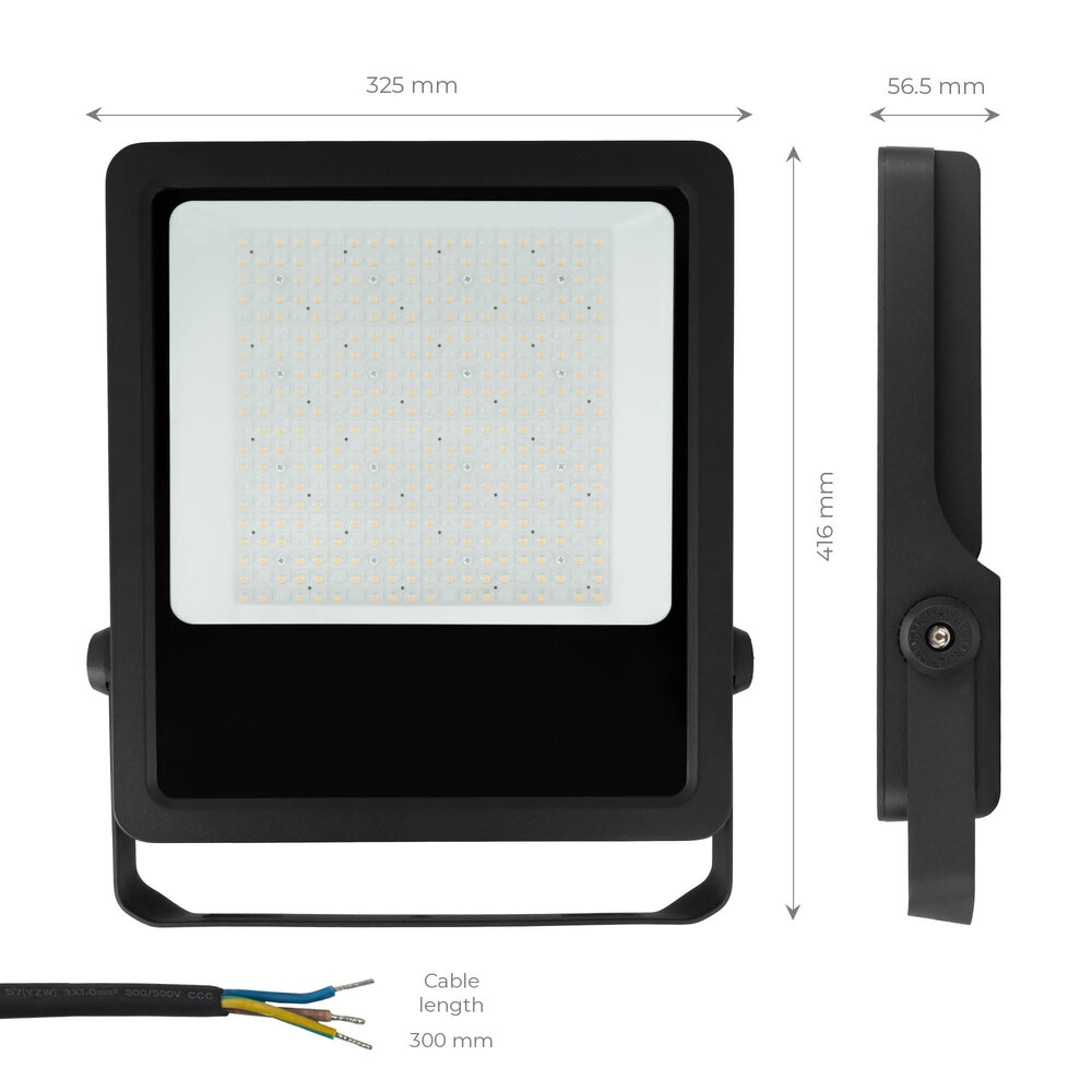 Ledvion LED Floodlight 200W – Philips Lumileds - 6000K - 28.000 Lumen – Asymmetrical - 5 Year warranty
