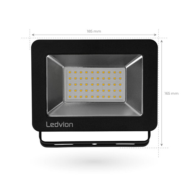 Ledvion LED Floodlight 50W - Osram LED - IP65 - 6500K - 6000 Lumen - 5 Year Warranty