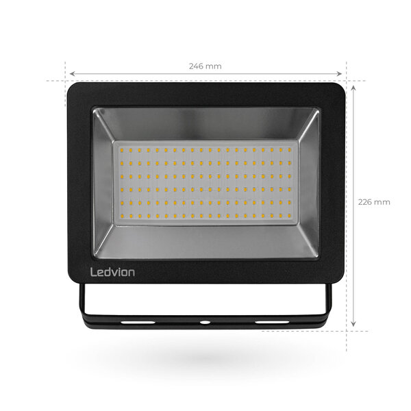 Ledvion LED Floodlight 100W - Osram LED - IP65 - 4000K - 12.000 Lumen - 5 Year Warranty