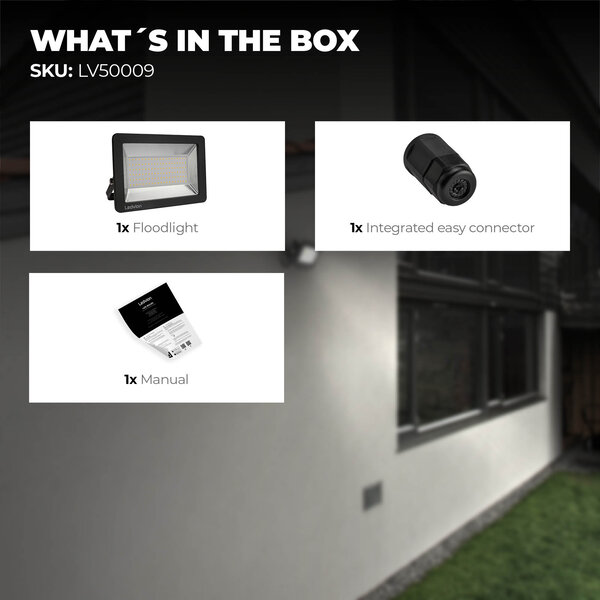 Ledvion LED Floodlight 100W - Osram LED - IP65 - 4000K - 12.000 Lumen - 5 Year Warranty