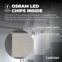Ledvion LED Floodlight 200W - Osram LED - IP65 - 6500K - 24.000 Lumen - 5 Year Warranty