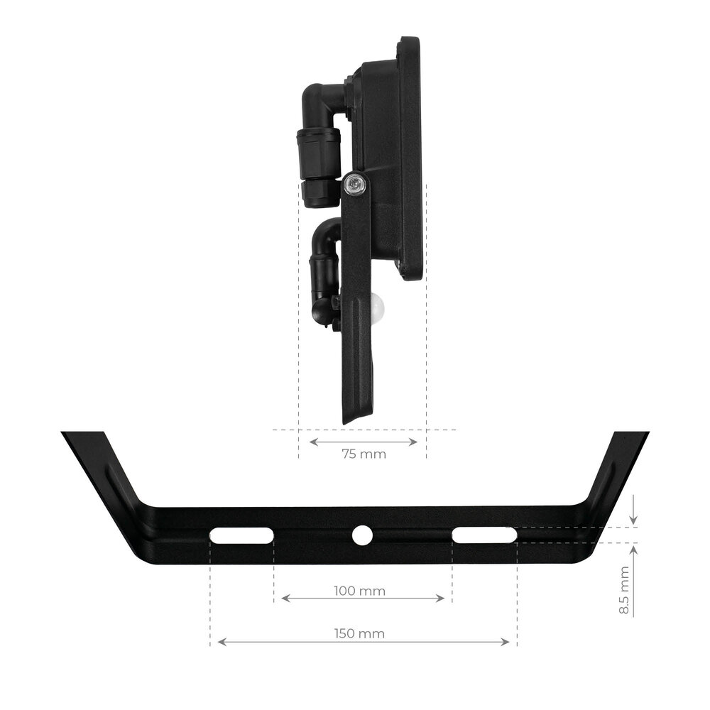 Ledvion LED Floodlight With PIR Sensor - 150W - Osram LED - IP65 - 4000K - 18.000 Lumen - 5 Year Warranty