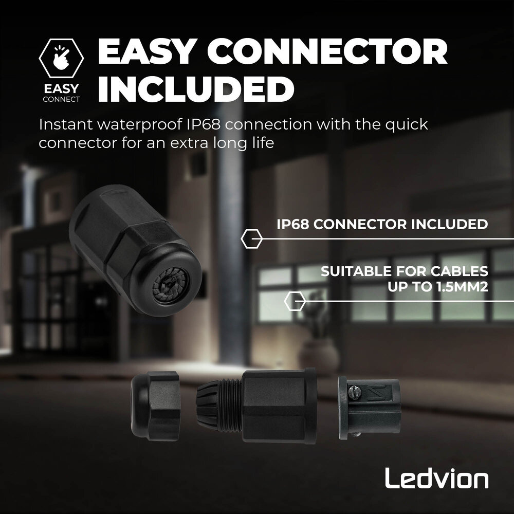 Ledvion LED Floodlight With PIR Sensor - 150W - Osram LED - IP65 - 6500K - 18.000 Lumen - 5 Year Warranty
