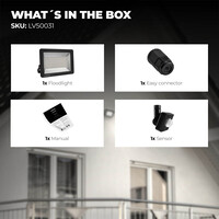 Ledvion LED Floodlight With PIR Sensor - 100W - Osram LED - IP65 - 6500K - 12.000 Lumen - 5 Year Warranty
