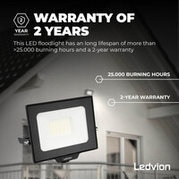 Ledvion LED Floodlight 30W - Osram LED - IP65 - 6500K - Daylight - 3600 Lumen