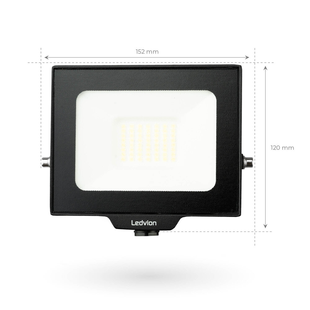 Ledvion LED Floodlight 30W - Osram LED - IP65 - 6500K - Daylight - 3600 Lumen