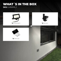 Ledvion LED Floodlight With PIR Sensor - 10W - Osram LED - IP65 - 4000K - 1100 Lumen - Outdoor Security Lights