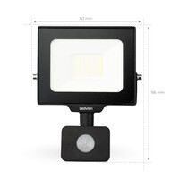 Ledvion LED Floodlight With PIR Sensor - 30W - Osram LED - IP65 - 6500K - 3600 Lumen - Outdoor Security Lights