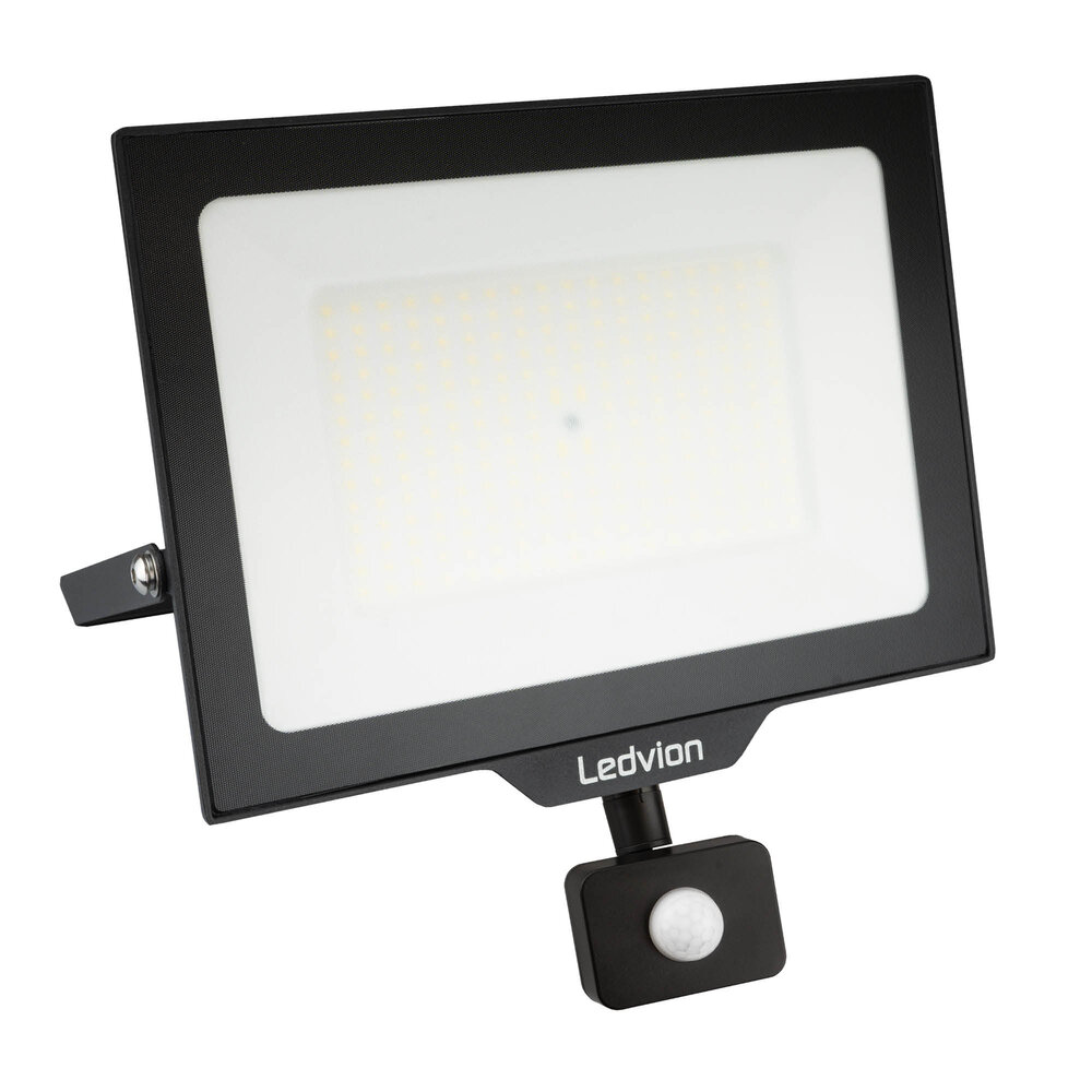 Ledvion LED Floodlight With PIR Sensor - 150W - Osram LED - IP65 - 4000K - 18.000 Lumen - Outdoor Security Lights