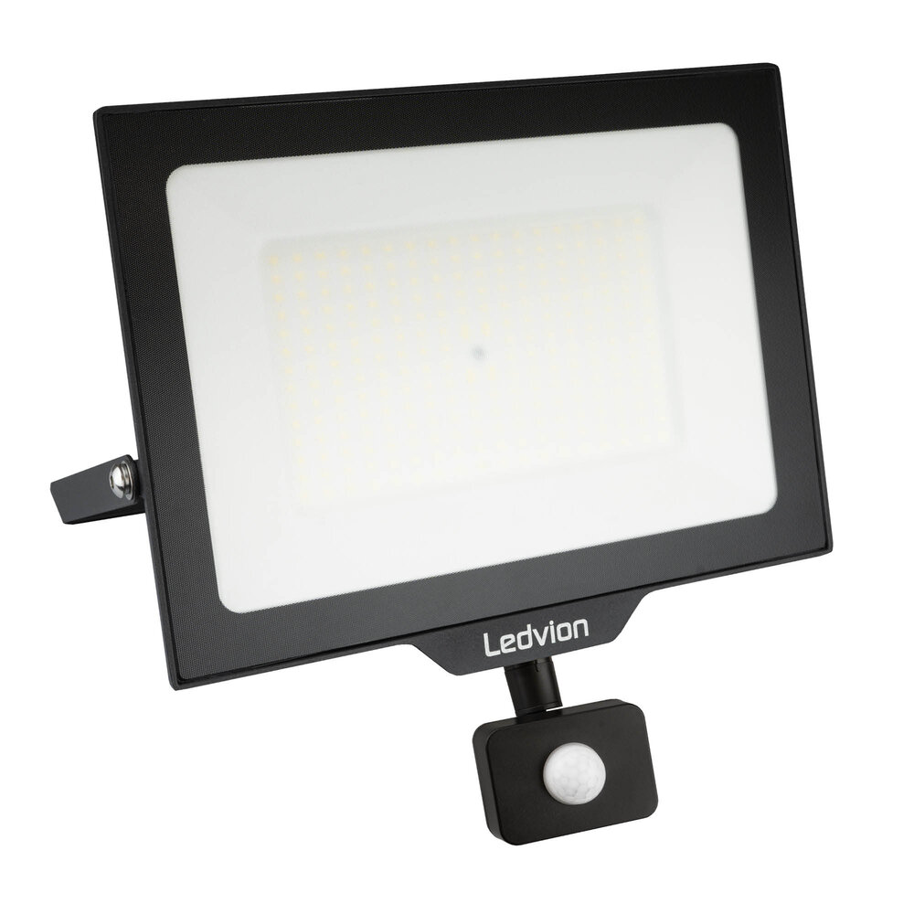 Ledvion LED Floodlight With PIR Sensor - 150W - Osram LED - IP65 - 6500K - 18.000 Lumen - Outdoor Security Lights