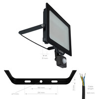 Ledvion LED Floodlight With PIR Sensor - 150W - Osram LED - IP65 - 6500K - 18.000 Lumen - Outdoor Security Lights