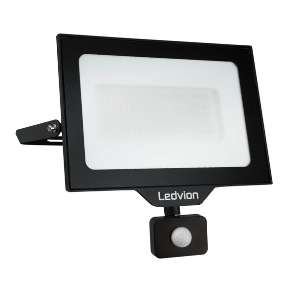 Ledvion LED Floodlight With PIR Sensor - 100W - Osram LED - IP65 - 4000K - 12.000 Lumen - Outdoor Security Lights