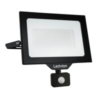 Ledvion LED Floodlight With PIR Sensor - 100W - Osram LED - IP65 - 6500K - 12.000 Lumen - Outdoor Security Lights