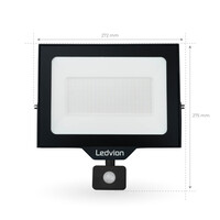Ledvion LED Floodlight With PIR Sensor - 100W - Osram LED - IP65 - 6500K - 12.000 Lumen - Outdoor Security Lights