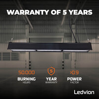 Ledvion LED Linear High Bay 200W - Philips Lumileds - 6000K - IP65 - Dimmable - 175lm/W - 5 Year Warranty