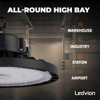 Ledvion LED High Bay 100W - 5 Year Warranty - 6000K - IP65 - Dimmable - 180lm/W - 120° - Sosen Driver