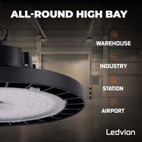 Ledvion LED High Bay 200W - 5 Year Warranty - 4000K - IP65 - Dimmable - 180lm/W - 120° - Sosen Driver
