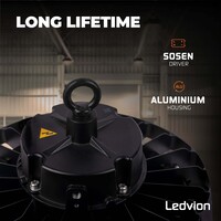 Ledvion LED High Bay 200W - 5 Year Warranty - 6000K - IP65 - Dimmable - 180lm/W - 120° - Sosen Driver