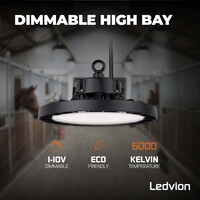 Ledvion LED High Bay 200W - 5 Year Warranty - 6000K - IP65 - Dimmable - 180lm/W - 120° - Sosen Driver
