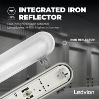 Ledvion 2ft LED Batten with PIR Sensor - T8 Fixture - IP65 - Single - Non Corrosive - Suitable for 1x LED Tube
