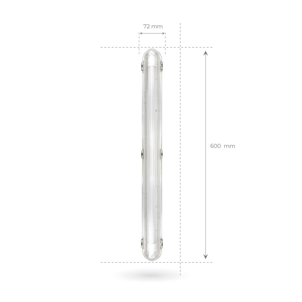 Ledvion 2ft LED Batten with PIR Sensor - 7W - 4000K - Cool White - T8 Fixture - IP65 - Single - Non Corrosive
