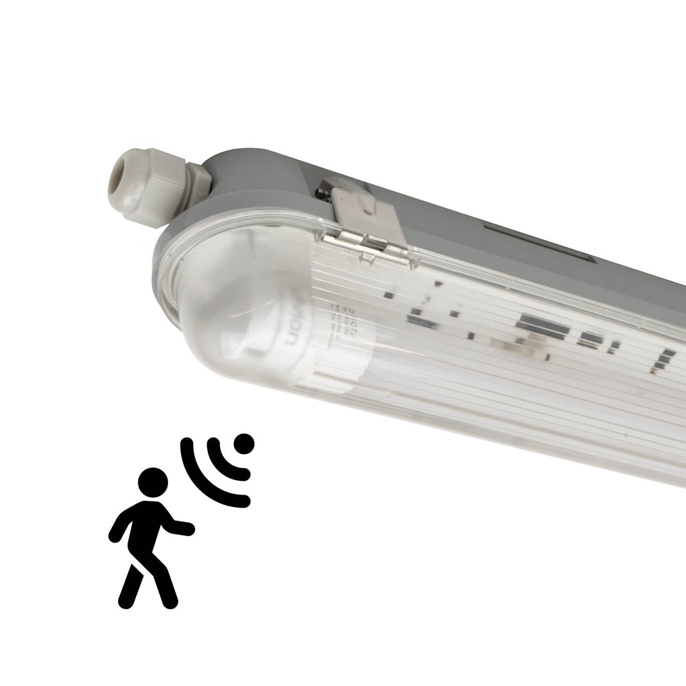 Ledvion 2ft LED Batten with PIR Sensor - 7W - 6500K - Daylight - T8 Fixture - IP65 - Single - Non Corrosive