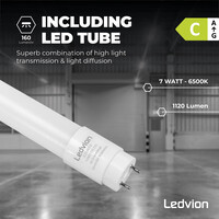 Ledvion 2ft LED Batten with PIR Sensor - 7W - 6500K - Daylight - T8 Fixture - IP65 - Single - Non Corrosive