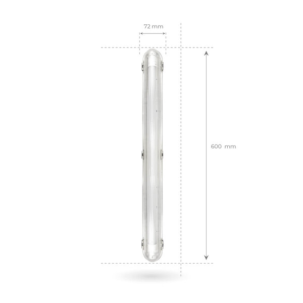 Ledvion 2ft LED Batten with PIR Sensor - 7W - 6500K - Daylight - T8 Fixture - IP65 - Single - Non Corrosive