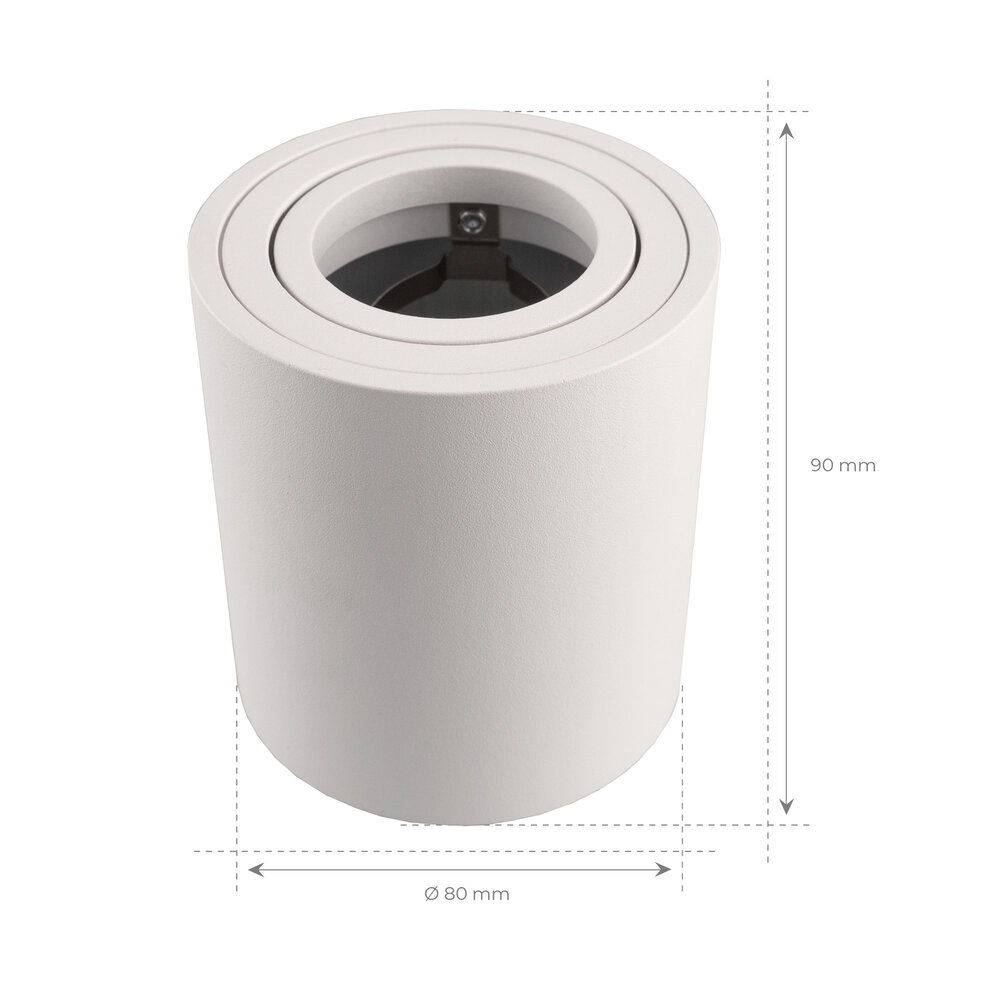 Ledvion 4x LED Single Ceiling Spotlight - 3W - Warm White - Dimmable - Adjustable - Modern - Round - Surface Mount Downlight - White
