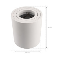 Ledvion 4x LED Single Ceiling Spotlight - 3W - Warm White - Dimmable - Adjustable - Modern - Round - Surface Mount Downlight - White
