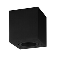 Ledvion LED Single Ceiling Spotlight - GU10 - Dimmable - Adjustable - Modern - Square - Surface Mount Downlight - Black