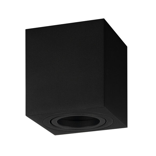 Ledvion LED Single Ceiling Spotlight - GU10 - Dimmable - Adjustable - Modern - Square - Surface Mount Downlight - Black